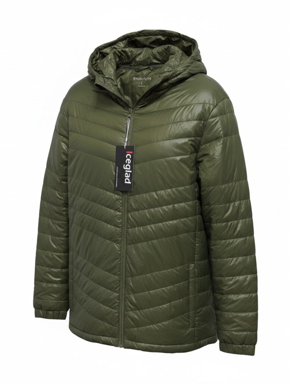Men's Lightweight Hooded Puffer Jacket - Olive Green